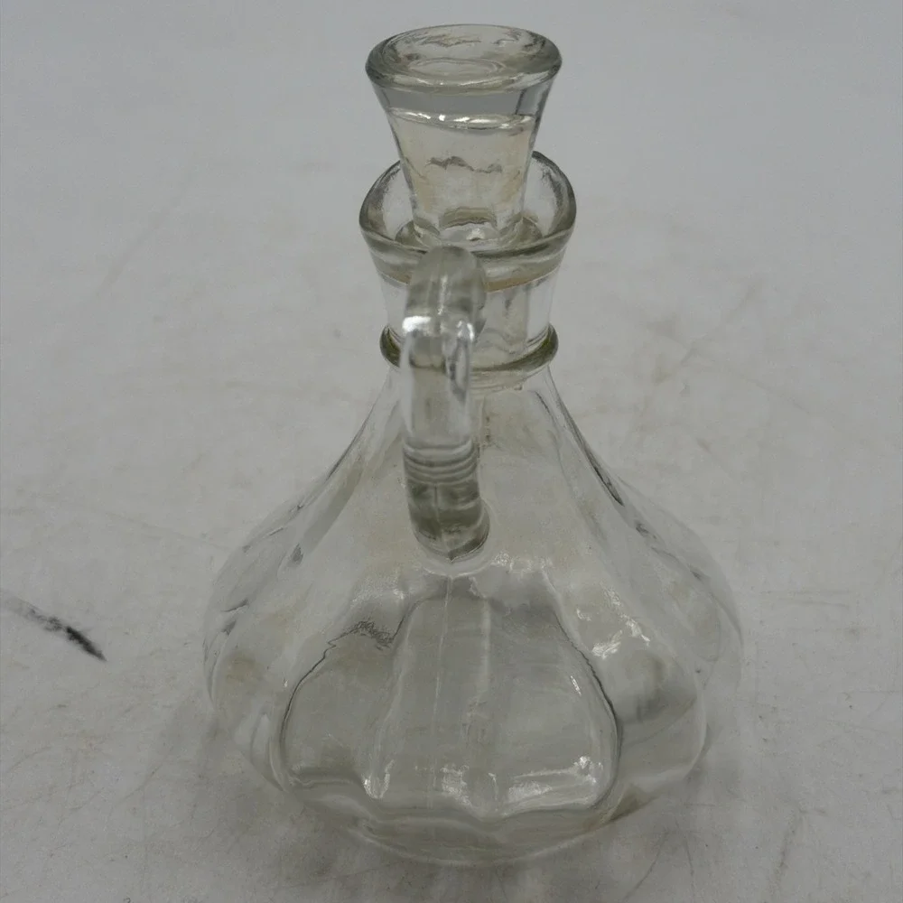 Vintage 1950's Anchor Hocking Cruet Oil Dressing Pressed Glass C Stopper